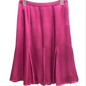 Ann Taylor Purple Satiny Flared Over The Knee Skirt Sz 2